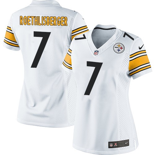 Women's Elite Ben Roethlisberger Nike Jersey White Road - #7 NFL Pittsburgh Steelers